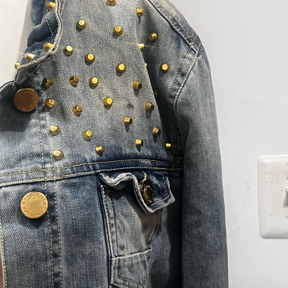 Romeo and Juliet Couture Studded Denim Jacket